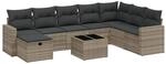 vidaXL 9-tlg Garten-Sofagarnitur mit Kissen Hellgrau Poly Rattan Modell 4