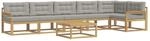 vidaXL Outdoor-Sofagarnitur 7 Stk Wei&szlig; und Hellgrau 79 x 79 x 37 cm 3386540