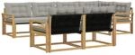 vidaXL Outdoor-Sofagarnitur mit Kissen 7 Stk Wei&szlig; und Hellgrau 3388781