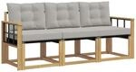 vidaXL Outdoor-Sofagarnitur mit Kissen 3-Tlg Wei&szlig; und Hellgrau 3389169