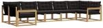 vidaXL Outdoor-Sofagarnitur mit Kissen 7 Stk Wei&szlig; und Schwarz 3389038