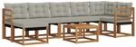 vidaXL Outdoor-Sofagarnitur mit Kissen 8-Tlg Natur und Hellgrau 3368894