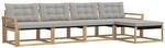 vidaXL Outdoor-Sofagarnitur mit Kissen 5 Stk Wei&szlig; und Hellgrau 3388589
