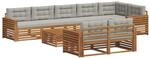 vidaXL Outdoor-Sofagarnitur mit Kissen 26-Tlg Natur und Hellgrau 3373706