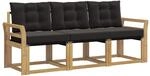 vidaXL Outdoor-Sofagarnitur mit Kissen 3-Tlg Wei&szlig; und Schwarz 3389166
