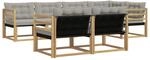 vidaXL Outdoor-Sofagarnitur mit Kissen 7 Stk Wei&szlig; und Hellgrau 3388769