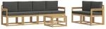 vidaXL Outdoor-Sofagarnitur mit Kissen 7 Stk Wei&szlig; und Anthrazit 3387271