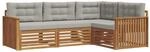 vidaXL Outdoor-Sofagarnitur mit Kissen 13-Tlg Natur und Hellgrau 3373376