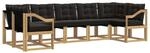 vidaXL Outdoor-Sofagarnitur mit Kissen 7-Tlg Wei&szlig; und Schwarz 3389846