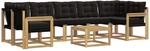 vidaXL Outdoor-Sofagarnitur mit Kissen 8-Tlg Wei&szlig; und Schwarz 3389302