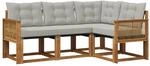 vidaXL Outdoor-Sofagarnitur mit Kissen 4 Stk Natur und Hellgrau 3381923