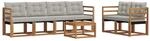 vidaXL Outdoor-Sofagarnitur mit Kissen 7-Tlg Natur und Hellgrau 3368414