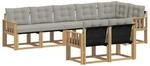 vidaXL Outdoor-Sofagarnitur mit Kissen 8-Tlg Wei&szlig; und Hellgrau 3389593