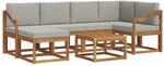 vidaXL Outdoor-Sofagarnitur mit Kissen 7 Stk Natur und Hellgrau 3366689