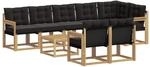 vidaXL Outdoor-Sofagarnitur mit Kissen 9-Tlg Wei&szlig; und Schwarz 3389614