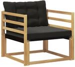 vidaXL Outdoor-Sofagarnitur Massives Akazienholz und Textilene Wei&szlig; 3439054