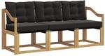 vidaXL Outdoor-Sofagarnitur mit Kissen 3-Tlg Wei&szlig; und Schwarz 3389174