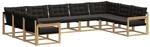 vidaXL Outdoor-Sofagarnitur mit Kissen 9-Tlg Wei&szlig; und Schwarz 3389062