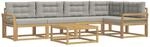 vidaXL Outdoor-Sofagarnitur 6 Stk Wei&szlig; und Hellgrau 79 x 79 x 37 cm 3386480