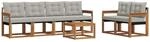 vidaXL Outdoor-Sofagarnitur mit Kissen 7-Tlg Natur und Hellgrau 3368418