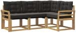 vidaXL Outdoor-Sofagarnitur mit Kissen 4-Tlg Wei&szlig; und Schwarz 3389430