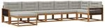 vidaXL Outdoor-Sofagarnitur mit Kissen 7 Stk Natur und Hellgrau 3382744