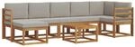 vidaXL Outdoor-Sofagarnitur mit Kissen 8-Tlg Natur und Hellgrau 3366729
