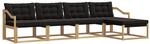 vidaXL Outdoor-Sofagarnitur mit Kissen 5 Stk Wei&szlig; und Schwarz 3388598