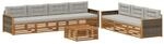 vidaXL Outdoor-Sofagarnitur mit Kissen 8 Stk Natur und Hellgrau 3383109