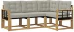 vidaXL Outdoor-Sofagarnitur mit Kissen 4-Tlg Wei&szlig; und Hellgrau 3389433