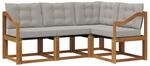 vidaXL Outdoor-Sofagarnitur mit Kissen 4-Tlg Natur und Hellgrau 3368626