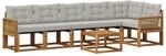 vidaXL Outdoor-Sofagarnitur mit Kissen 7 Stk Natur und Hellgrau 3382003