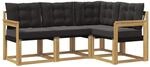 vidaXL Outdoor-Sofagarnitur mit Kissen 4-Tlg Wei&szlig; und Schwarz 3389422