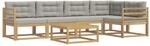 vidaXL Outdoor-Sofagarnitur 6 Stk Wei&szlig; und Hellgrau 79 x 79 x 37 cm 3386465