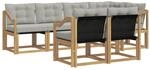 vidaXL Outdoor-Sofagarnitur mit Kissen 7-Tlg Wei&szlig; und Hellgrau 3389581