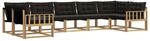 vidaXL Outdoor-Sofagarnitur mit Kissen 7-Tlg Wei&szlig; und Schwarz 3389042