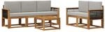 vidaXL Outdoor-Sofagarnitur mit Kissen 6 Stk Natur und Hellgrau 3384992