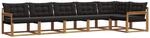 vidaXL Outdoor-Sofagarnitur mit Kissen 6-Tlg Natur und Schwarz 3369499