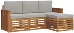 vidaXL Sofagarnituren 4 Tlg Natur und Hellgrau Massivholz Akazie 3374606