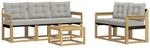 vidaXL Outdoor-Sofagarnitur mit Kissen 6-Tlg Wei&szlig; und Hellgrau 3389205