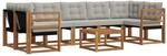 vidaXL Outdoor-Sofagarnitur mit Kissen 8-Tlg Natur und Hellgrau 3368486