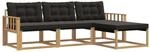 vidaXL Outdoor-Sofagarnitur mit Kissen 4-Tlg Wei&szlig; und Schwarz 3388562