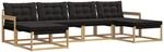 vidaXL Outdoor-Sofagarnitur mit Kissen 6 Stk Wei&szlig; und Schwarz 3388942