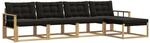 vidaXL Outdoor-Sofagarnitur mit Kissen 5 Stk Wei&szlig; und Schwarz 3388594