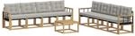 vidaXL Outdoor-Sofagarnitur mit Kissen 9-Tlg Wei&szlig; und Hellgrau 3389337