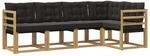 vidaXL Outdoor-Sofagarnitur mit Kissen 5-Tlg Wei&szlig; und Schwarz 3389466