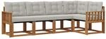 vidaXL Outdoor-Sofagarnitur mit Kissen 5-Tlg Natur und Hellgrau 3368662