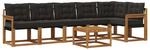 vidaXL Outdoor-Sofagarnitur mit Kissen 7-Tlg Natur und Schwarz 3368731