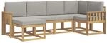 vidaXL Outdoor-Sofagarnitur 6-Tlg Wei&szlig; und Hellgrau 3387870