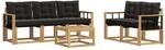 vidaXL Outdoor-Sofagarnitur mit Kissen 6-Tlg Wei&szlig; und Schwarz 3389218